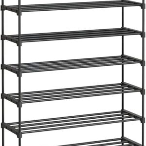 Vysoký 10patrový botník 30×94×206 cm černý