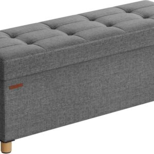 Sedací lavice s úložným prostorem, tmavě šedá, 110x38x40 cm