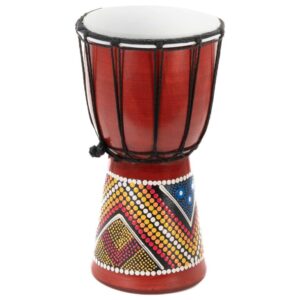 Dětský djembe buben 30 cm, mahagon, ručně malovaný