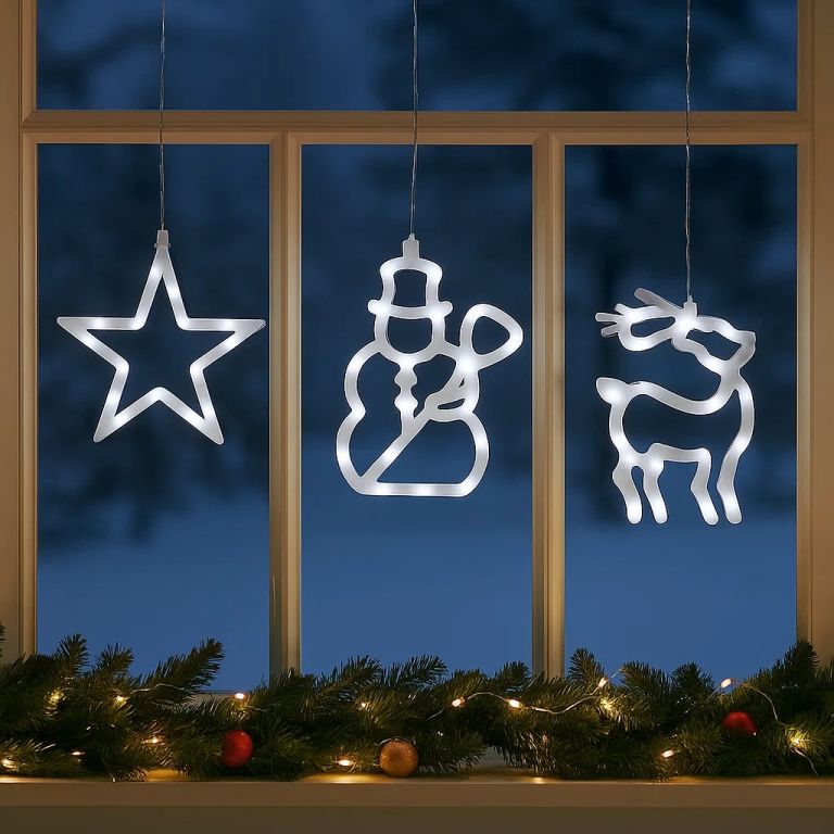 Vánoční LED dekorace, hvězda, sněhulák, sob, mrazivý efekt - Obrázek 3