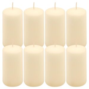 Krémová parafínová svíčka 10 cm, 20 h hoření, sada 8 ks