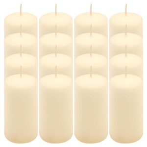 Krémová parafínová svíčka 10 cm, 20 h hoření, sada 16 ks