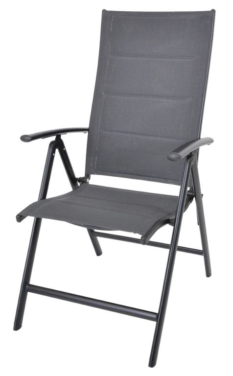 Zahradní polohovací křeslo, hliníkové, šedá