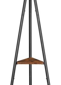 Stojanový věšák s policemi, 50x43,5x18 cm, rustikální hnědá
