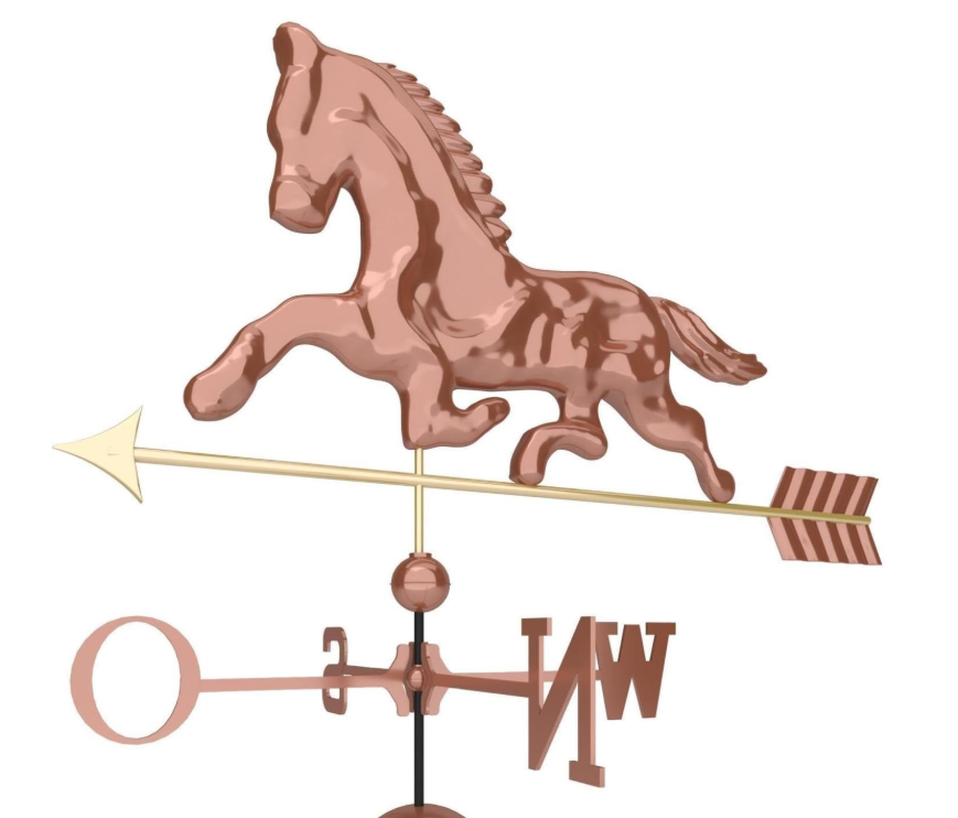 Měděný kůň z mědi s podstavcem, 116 cm