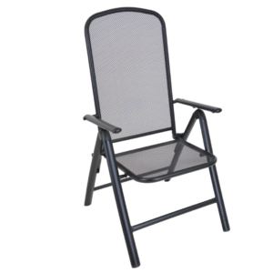 Zahradní křeslo, kovové, polohovací, černá