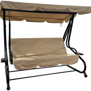 DE LUXE II zahradní houpačka kovová, hnědá