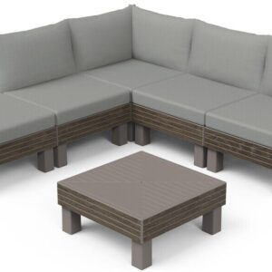 Zahradní plastový set ELEMENTS SIGNATURE, hnědý