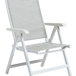 Zahradní polohovací křeslo BASIC PLUS, bílá/světle šedá