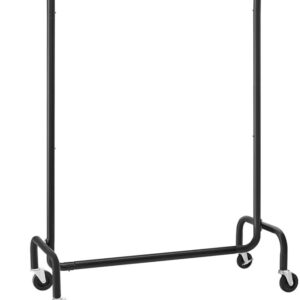 Pojízdný stojan na oblečení, černý, nosnost 130 kg