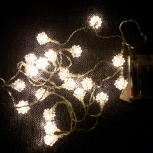 Vánoční světelný řetěz, sněhové hvězdy, teple bílý, 20 LED