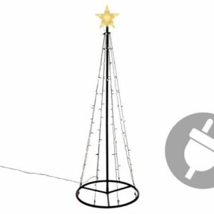 Vánoční dekorace, světelná pyramida, 180 cm, teple bílá