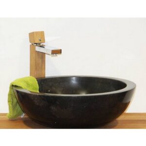 Kamenné umyvadlo Gemma 501 leštěný mramor Ø 50 cm Black