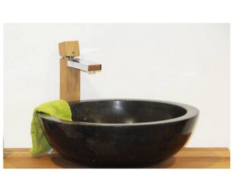Kamenné umyvadlo Gemma 501 leštěný mramor Ø 50 cm Black