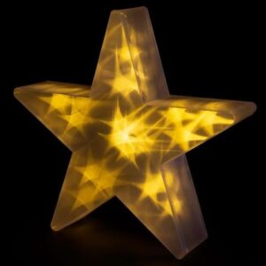 Vánoční hvězda s 3D efektem 35 cm, 20 LED, teple bílá