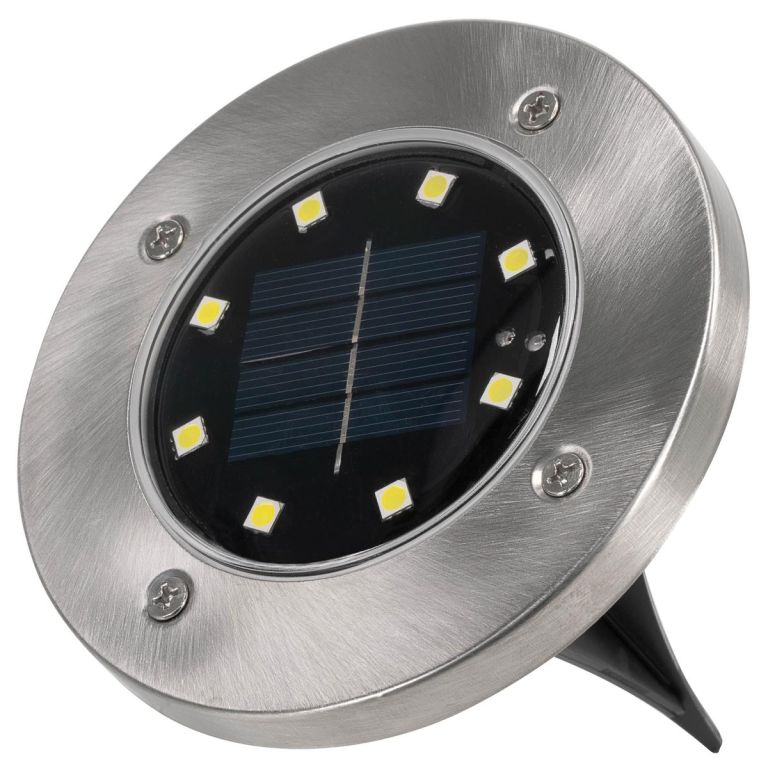 Zahradní solární LED světlo do země nerezové