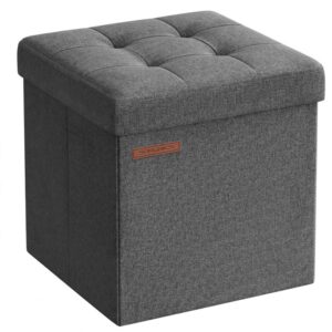 Taburet 30×30 cm, úložný box, šedý