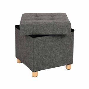 Taburet s úložným prostorem 38×38×40 cm, tmavě šedý