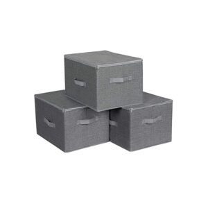 Úložné boxy s víkem 3 ks, šedé, 40x30x25 cm