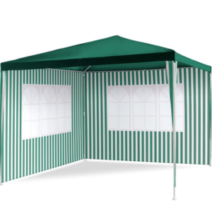 Zahradní párty stan - zelený 3 x 3 m + 2 boční stěny