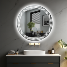 Kulaté LED koupelnové zrcadlo Ø70 s odmlžováním, infinity