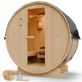 Finská sudová sauna Ø 190 cm – venkovní, z masivu, 120 cm