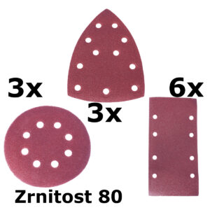 Brusný papír P80 - sada 12ks pro AE3VK20DN ASIST AE3A041