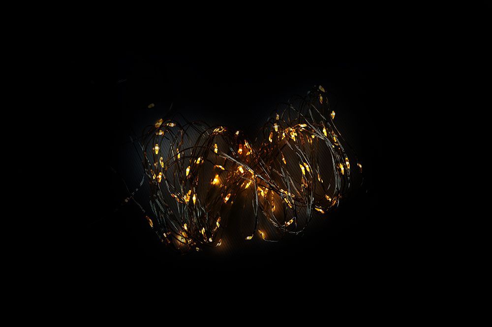 Vánoční LED stříbrný drát 20 LED, teple bílý