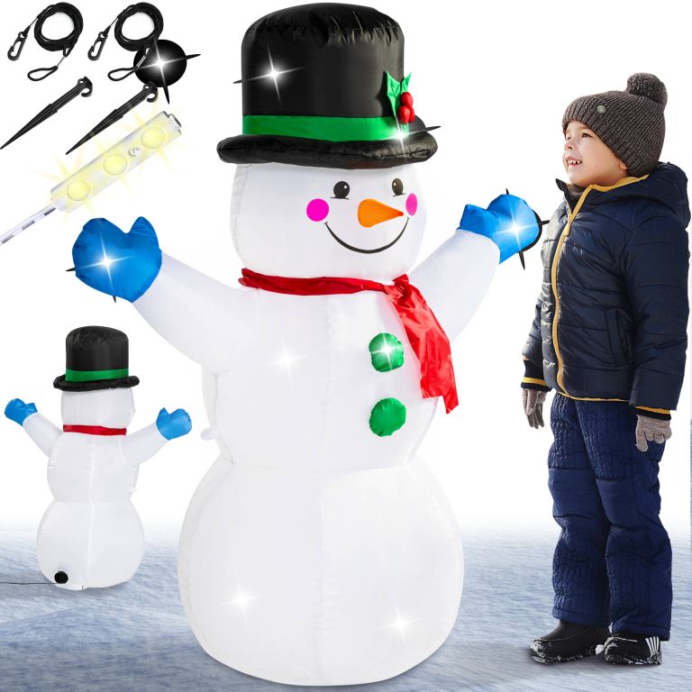 Vánoční nafukovací sněhulák s LED, 120 cm