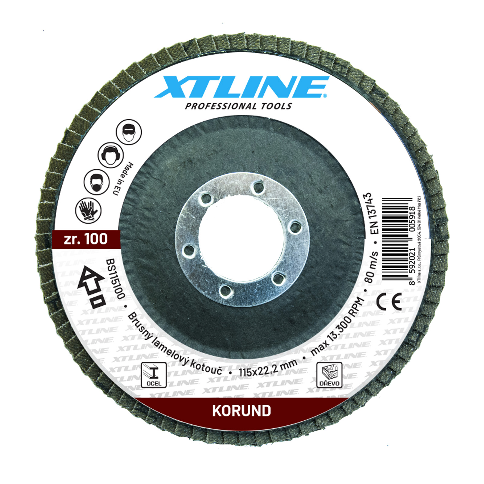 XTline STAVTOOL Kotouč brusný lamelový korund | 150 mm zr. 60
